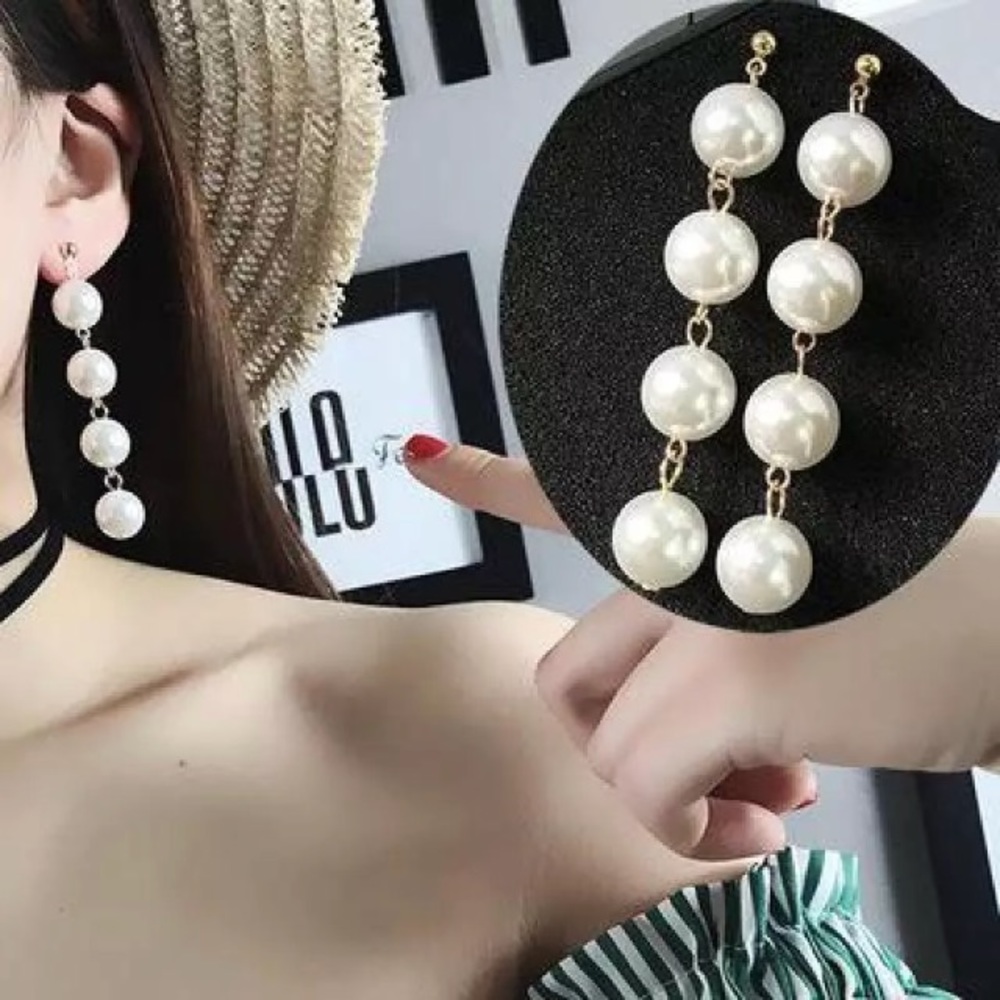 TRENDY PEARL TASSEL EARRINGS